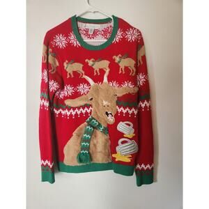 Jolly Sweaters Goat Christmas Sweater SZ Medium Ugly Christmas Sweater Women's